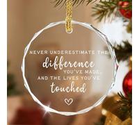 Ne sous-estimez jamais la différence que vous avez faite et les vies que vous avez touchées - Cadeau de remerciement, cadeau de retraite, cadeau d'employé, décoration de Noël en cristal