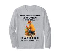 Ne sous-Estimez jamais la Femme Qui Jardine Encore dans Ses Soixante-dix Manche Longue