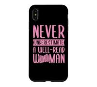 Ne sous-Estimez jamais l'alphabétisation féministe d'une Femme Bien LUE Coque pour iPhone XS Max