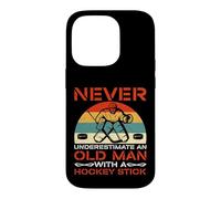 Ne sous-Estimez jamais Le Gardien de But de Hockey Old Man Coque pour iPhone 14 Pro