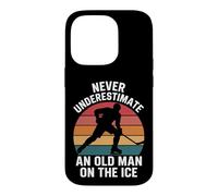 Ne sous-Estimez jamais Le Joueur de Hockey sur Glace Old Man Coque pour iPhone 14 Pro