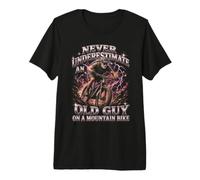 Ne sous-Estimez jamais Le vélo de Montagne Old Guy T-Shirt Haut de Gamme