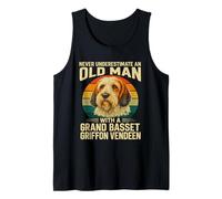 Ne sous-Estimez jamais Le Vieil Homme avec Le Grand Basset Griffon Vendée Débardeur