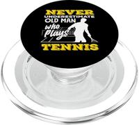 Ne sous-Estimez jamais Le Vieil Homme Qui Joue Un Joueur de Tennis PopSockets PopGrip pour MagSafe