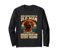 Ne sous-Estimez jamais Old Man Bavarian Mountain Hound Retro Manche Longue