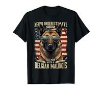 Ne sous-Estimez jamais Un Vieil Homme Amateur Belge Malinois drôle T-Shirt