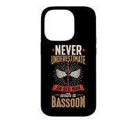 Ne sous-Estimez jamais Un Vieil Homme avec Un basson Coque pour iPhone 14 Pro