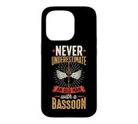 Ne sous-Estimez jamais Un Vieil Homme avec Un basson Coque pour iPhone 15 Pro