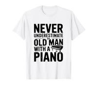 Ne sous-Estimez jamais Un Vieil Homme avec Un Piano T-Shirt