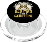 Ne sous-Estimez jamais Un Vieil Homme avec Un Saxophone PopSockets PopGrip pour MagSafe
