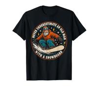 Ne sous-Estimez jamais Un Vieil Homme avec Un Snowboard Snowboard T-Shirt
