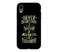 Ne sous-Estimez jamais Un Vieil Homme avec Un Trombone Coque pour iPhone XR