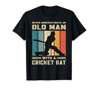 Ne sous-Estimez jamais Un Vieil Homme avec Une Batte de Cricket rétro T-Shirt