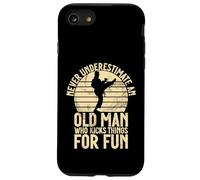 Ne sous-Estimez jamais Un Vieil Homme Qui Donne des Coups de Pied pour Le karaté Coque pour iPhone SE (2020) / 7/8