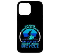 Ne sous-estimez jamais un vieil homme sur un vélo drôle de cyclisme Coque pour iPhone 13 Pro Max