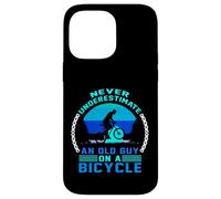 Ne sous-estimez jamais un vieil homme sur un vélo drôle de cyclisme Coque pour iPhone 14 Pro Max