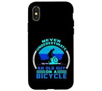 Ne sous-estimez jamais un vieil homme sur un vélo drôle de cyclisme Coque pour iPhone X/XS