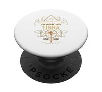 Ne sous-Estimez jamais Une Femme avec Le Signe du Zodiaque Balance PopSockets PopGrip Adhésif