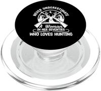 Ne sous-Estimez jamais Une Femme dans Ses Soixante-dix Qui Chasse PopSockets PopGrip pour MagSafe