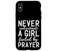 Ne sous-Estimez jamais Une Fille alimentée par la prière Coque pour iPhone X/XS