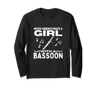 Ne sous-estimez jamais une fille avec un basson femme basson Manche Longue