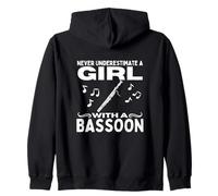 Ne sous-estimez jamais une fille avec un basson femme basson Sweat à Capuche