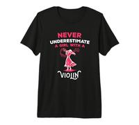 Ne sous-Estimez jamais Une Fille avec Un Musicien d'orchestre de violons T-Shirt Haut de Gamme