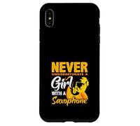Ne sous-Estimez jamais Une Fille avec Un Saxophone saxophoniste Coque pour iPhone XS Max