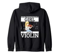 Ne sous-estimez jamais une fille avec un violon Fun Women Violonist Sweat à Capuche
