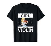 Ne sous-estimez jamais une fille avec un violon Fun Women Violonist T-Shirt