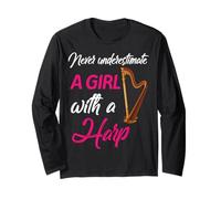 Ne sous-Estimez jamais Une Fille harpiste Femme harpiste Manche Longue