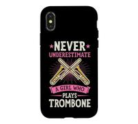 Ne sous-Estimez jamais Une Fille Qui Joue au Trombone Coque pour iPhone X/XS