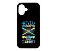 Ne sous-Estimez jamais Une Fille Qui Joue de la Clarinette Coque pour iPhone 16