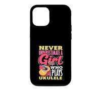 Ne sous-Estimez jamais Une Fille Qui Joue du ukulélé Coque pour iPhone 12/12 Pro