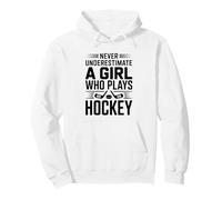 Ne sous-Estimez jamais Une Fille Qui Joue la Passion du Hockey Sweat à Capuche