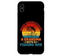 Ne sous-Estimez jamais Une Grand-mère avec Une Canne à pêche Grand-mère Coque pour iPhone XS Max