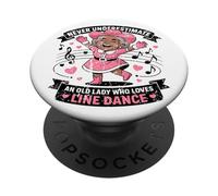 Ne sous-Estimez jamais Une Vieille Dame Qui Aime la Danse en PopSockets PopGrip Adhésif