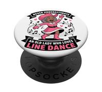 Ne sous-Estimez jamais Une Vieille Dame Qui Aime la Danse en PopSockets PopGrip Adhésif