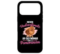 Ne sous-Estimez jamais Une Vieille Femme avec Un poméranien Coque pour iPhone 17 Pro Max