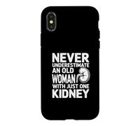 Ne sous-Estimez jamais Une Vieille Femme avec Un Rein Coque pour iPhone X/XS