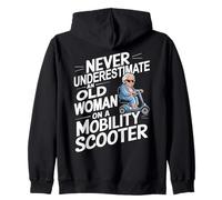 Ne sous-Estimez jamais Une Vieille Femme Qui Monte sur Un Scooter de mobilité Sweat à Capuche