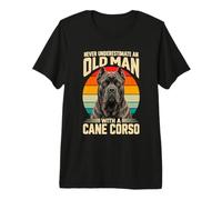 Ne sous-Estimez jamais Vieil Homme avec Un Chien Corso Cane T-Shirt Haut de Gamme