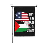 Ne soyez pas complice du génocide. Drapeau « Libérez Gaza Palestine » 30 x 45 cm, bannière double face, sans mât.