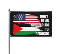 Ne soyez pas complice du génocide - Drapeau libre Gaza Palestine 90 x 150 cm - Panneau de jardin