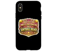 Ne Te Laisse Pas Tromper par Son Joli Visage, Je suis Une bête de Softball Coque pour iPhone X/XS