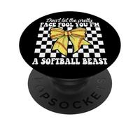 Ne Te Laisse Pas Tromper par Son Joli Visage, Je suis Une bête de Softball PopSockets PopGrip Adhésif