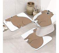 Ne T'Inquiète Pas, Mignon Capybara Tapis De Bain 3 Pièces Doux Tapis Contour Toilette Décoratif Carpettes De Toilette pour Chambre À Coucher Maison Intérieur