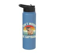 Ne t'inquiète pas, sois capy - Funny Capybara Stainless Steel Insulated Water Bottle
