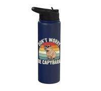Ne t'inquiète pas, sois capy - Funny Capybara Stainless Steel Insulated Water Bottle
