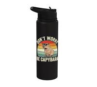 Ne t'inquiète pas, sois capy - Funny Capybara Stainless Steel Insulated Water Bottle